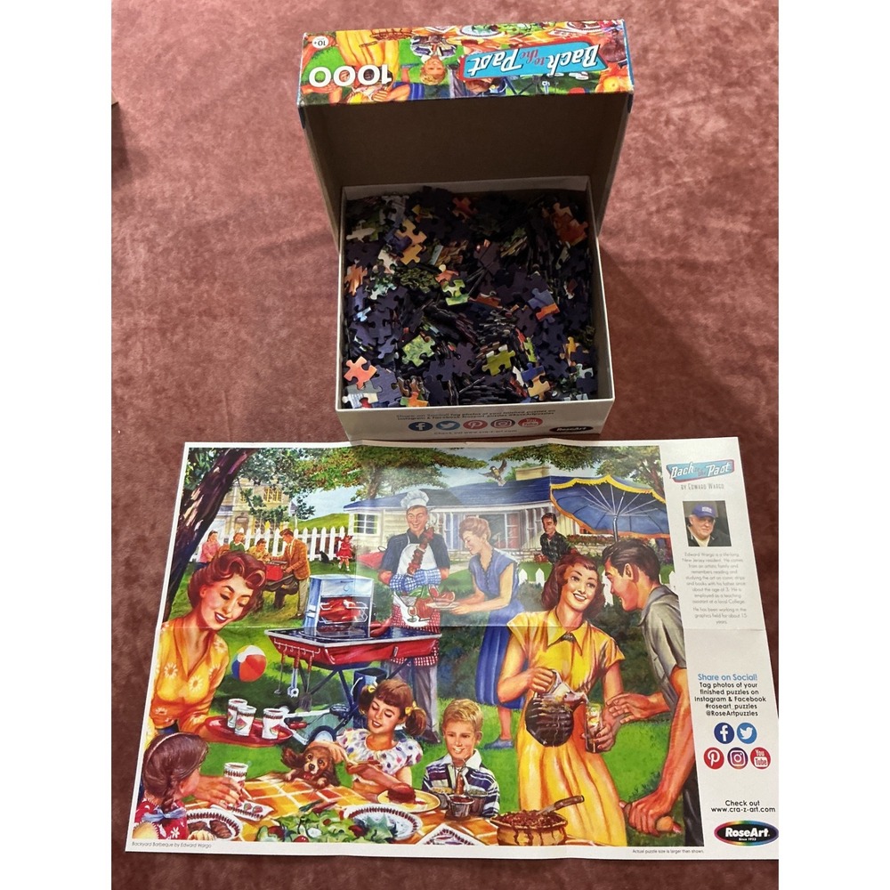 RoseArt Back to the Past Backyard Barbeque 1000 Piece Puzzle Edward Wargo Poster